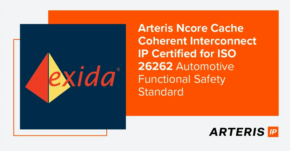 Arteris Ncore Cache Coherent Interconnect IP Certified for ISO 26262 Automotive Functional Safety Standard