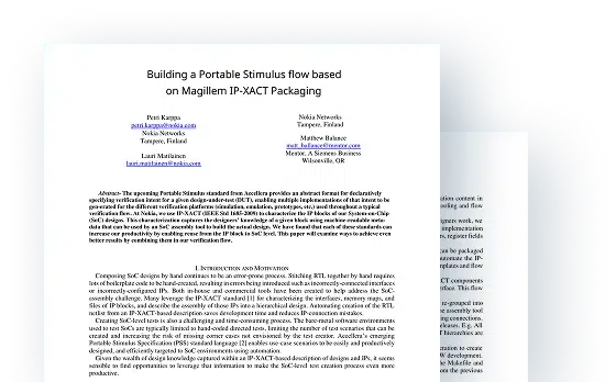Building a Portable Stimulus Flow Based on Magillem IP-XACT Packaging
