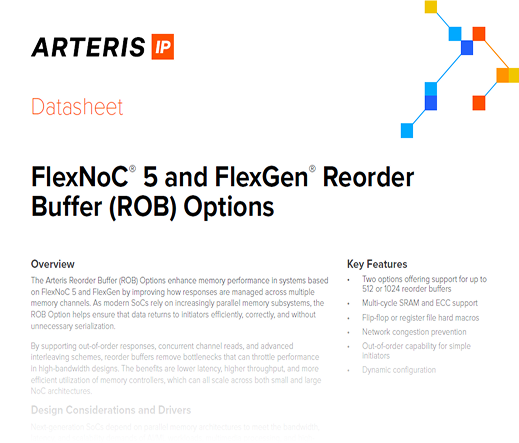 FlexNoC® 5 and FlexGen® Reorder Buffer (ROB) Options