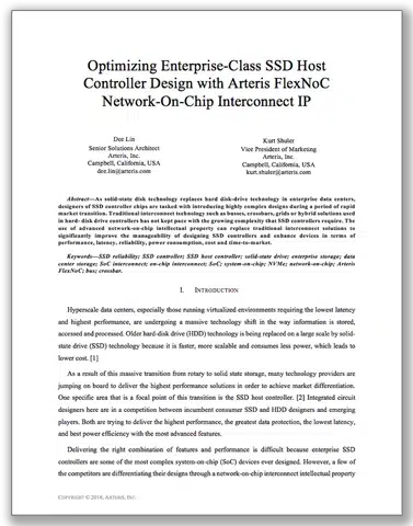 enterprise ssd controller tech paper arteris